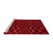 Sideview of Machine Washable Abstract Red Rug, wshabs1539