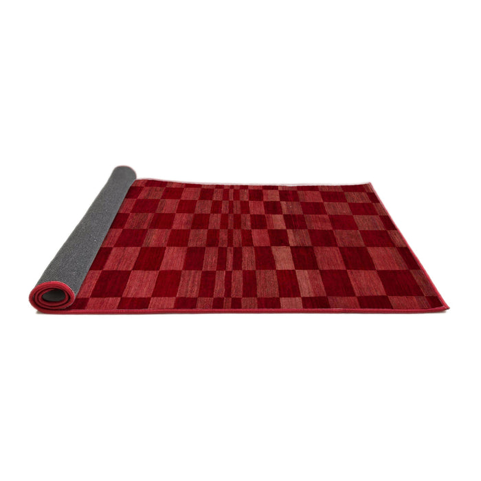 Sideview of Abstract Red Checkered Rug, abs1539