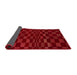 Sideview of Abstract Red Checkered Rug, abs1539