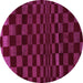 Round Checkered Purple Modern Rug, abs1539pur