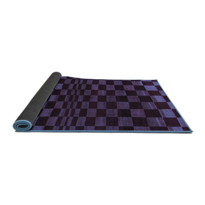 Sideview of Checkered Blue Modern Rug, abs1539blu