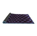 Sideview of Checkered Blue Modern Rug, abs1539blu