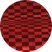 Round Machine Washable Checkered Orange Modern Area Rugs, wshabs1539org