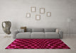Machine Washable Checkered Pink Modern Rug in a Living Room, wshabs1539pnk