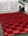 Machine Washable Abstract Red Rug in a Family Room, wshabs1539