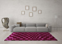 Machine Washable Checkered Purple Modern Rug, wshabs1539pur