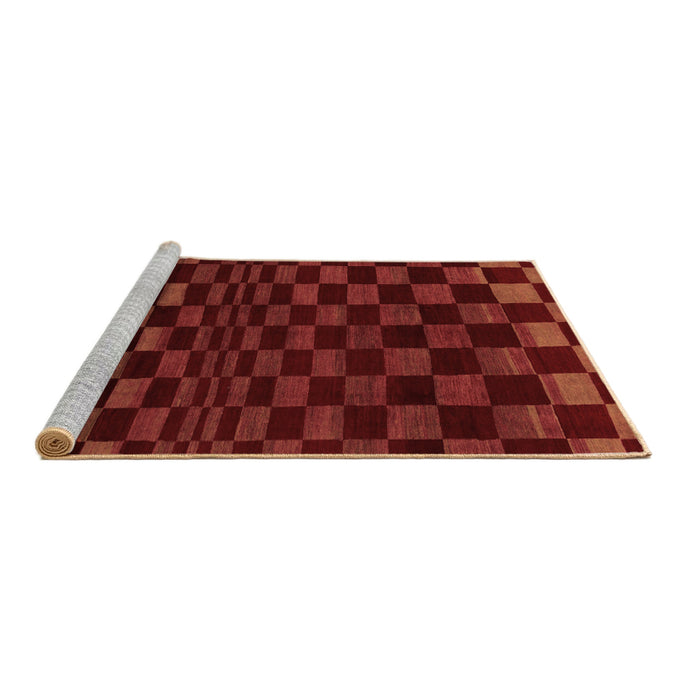 Sideview of Machine Washable Checkered Brown Modern Rug, wshabs1539brn
