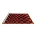 Sideview of Machine Washable Checkered Brown Modern Rug, wshabs1539brn