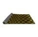 Sideview of Checkered Green Modern Rug, abs1539grn