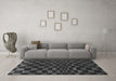 Machine Washable Checkered Gray Modern Rug in a Living Room,, wshabs1539gry