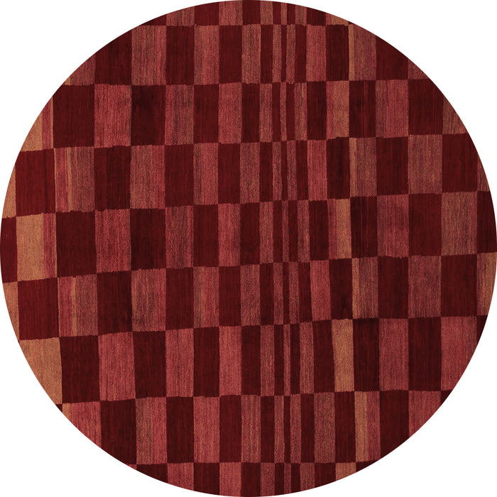 Round Checkered Brown Modern Rug, abs1539brn