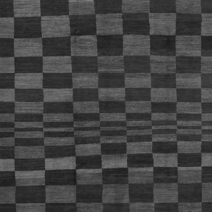 Machine Washable Checkered Gray Modern Rug, wshabs1539gry