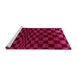 Sideview of Machine Washable Checkered Pink Modern Rug, wshabs1539pnk
