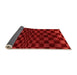 Sideview of Checkered Orange Modern Rug, abs1539org