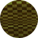 Round Checkered Green Modern Rug, abs1539grn