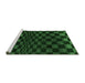 Sideview of Machine Washable Checkered Emerald Green Modern Area Rugs, wshabs1539emgrn