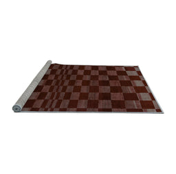 Sideview of Machine Washable Checkered Light Blue Modern Rug, wshabs1539lblu