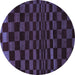 Round Checkered Blue Modern Rug, abs1539blu