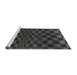 Sideview of Machine Washable Checkered Gray Modern Rug, wshabs1539gry