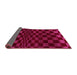 Sideview of Checkered Pink Modern Rug, abs1539pnk