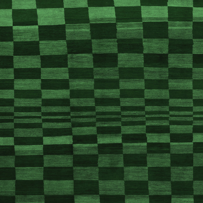 Square Checkered Emerald Green Modern Rug, abs1539emgrn