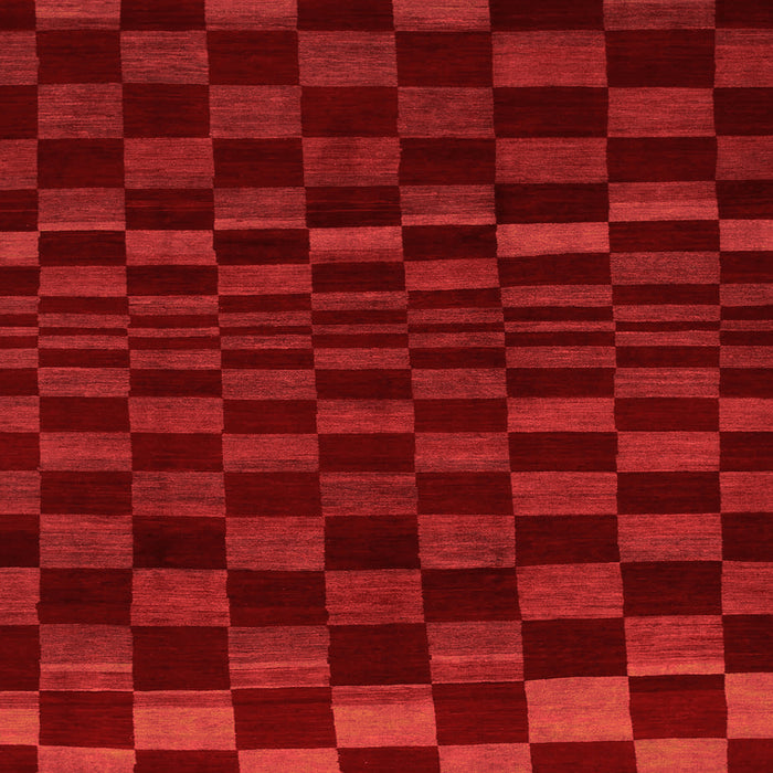 Square Checkered Orange Modern Rug, abs1539org