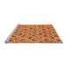 Sideview of Machine Washable Abstract Orange Modern Area Rugs, wshabs153org