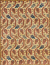 Machine Washable Abstract Brown Red Rug, wshabs153