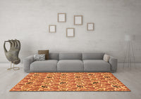 Machine Washable Abstract Orange Modern Rug, wshabs153org