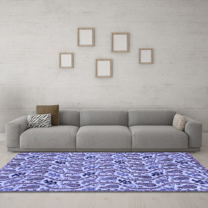 Machine Washable Abstract Blue Modern Rug in a Living Room, wshabs153blu