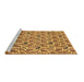 Sideview of Machine Washable Abstract Brown Modern Rug, wshabs153brn