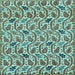 Square Machine Washable Abstract Light Blue Modern Rug, wshabs153lblu