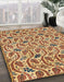 Machine Washable Abstract Brown Red Rug in a Family Room, wshabs153