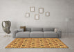 Machine Washable Abstract Brown Modern Rug in a Living Room,, wshabs153brn