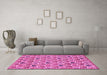 Machine Washable Abstract Pink Modern Rug in a Living Room, wshabs153pnk