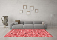 Machine Washable Abstract Red Modern Rug, wshabs153red