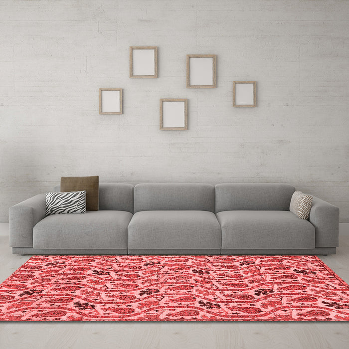 Modern Red Washable Rugs