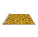 Sideview of Machine Washable Abstract Yellow Modern Rug, wshabs153yw