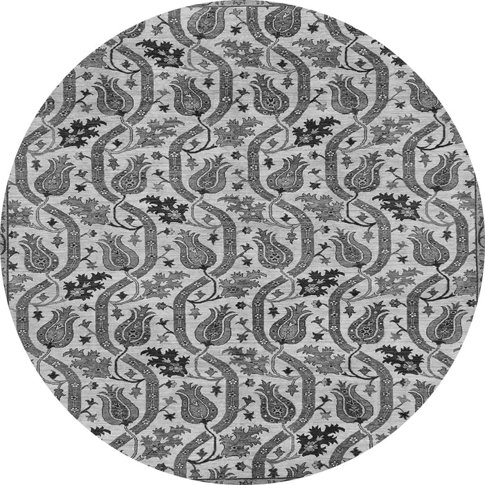 Round Abstract Gray Modern Rug, abs153gry