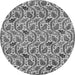 Round Abstract Gray Modern Rug, abs153gry