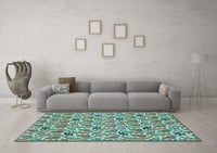 Machine Washable Abstract Light Blue Modern Rug, wshabs153lblu