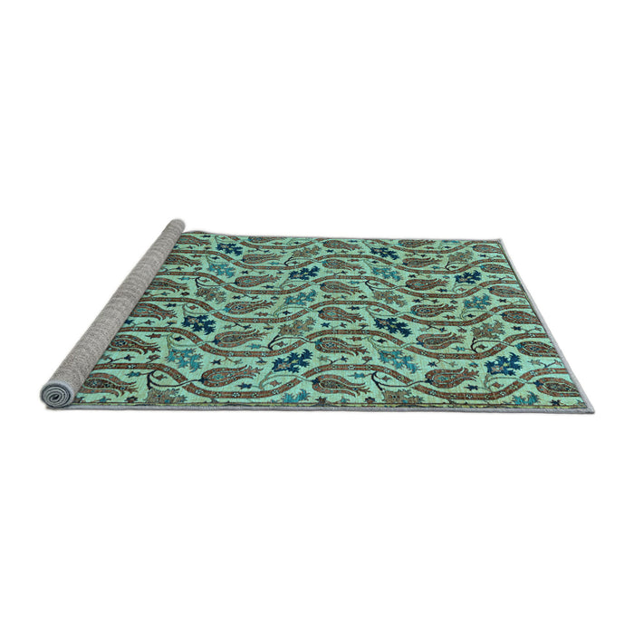 Sideview of Machine Washable Abstract Light Blue Modern Rug, wshabs153lblu