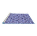 Sideview of Machine Washable Abstract Blue Modern Rug, wshabs153blu