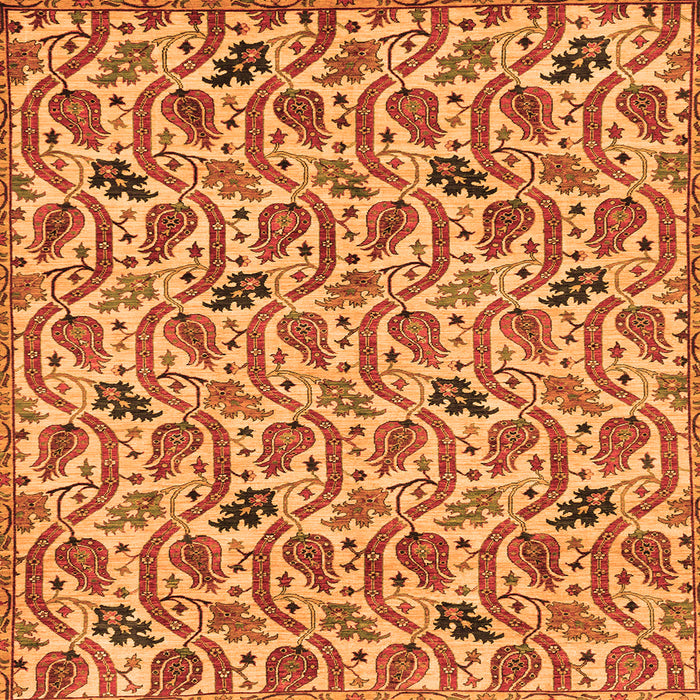 Square Abstract Orange Modern Rug, abs153org
