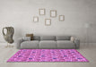 Machine Washable Abstract Purple Modern Area Rugs in a Living Room, wshabs153pur