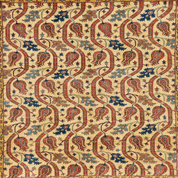 Square Machine Washable Abstract Brown Red Rug, wshabs153