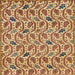 Square Machine Washable Abstract Brown Red Rug, wshabs153