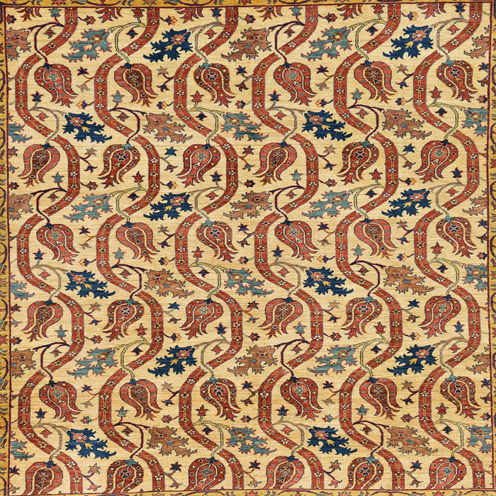 Square Abstract Brown Red Modern Rug, abs153