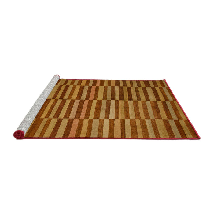 Sideview of Machine Washable Abstract Tomato Red Rug, wshabs1540