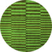 Round Machine Washable Abstract Green Modern Area Rugs, wshabs1540grn